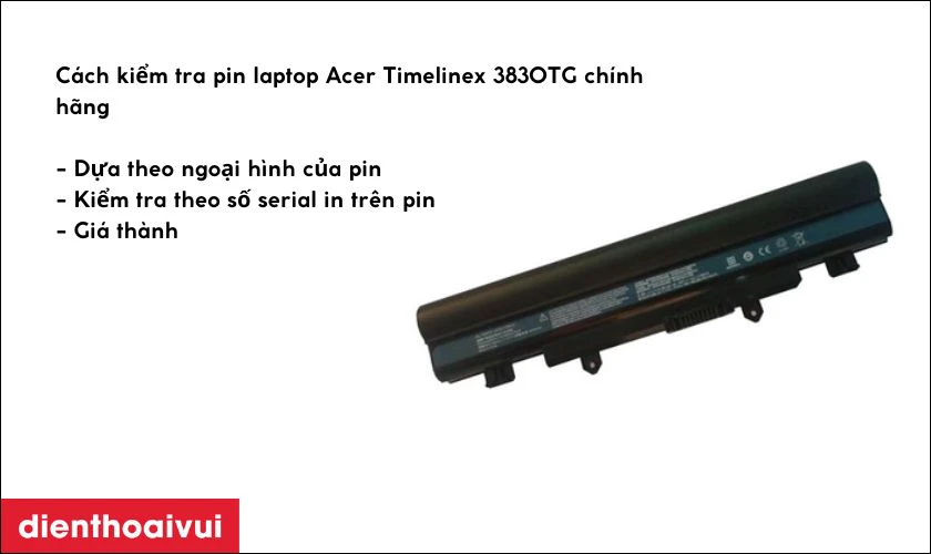 C&aacute;ch kiểm tra pin laptop Acer Timelinex 3830TG ch&iacute;nh h&atilde;ng