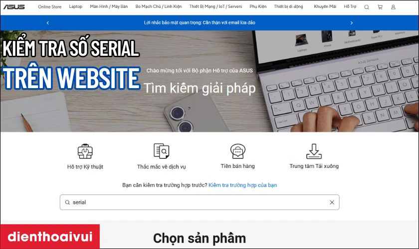 Số serial l&agrave; ch&igrave;a kh&oacute;a quan trọng để x&aacute;c minh nguồn gốc pin Asus Vivobook Flip 14 TP470