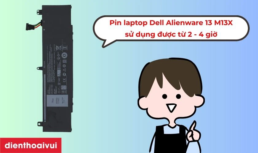 Pin laptop Dell Alienware 13 M13X sử dụng được bao lâu?