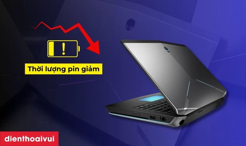 Dấu hiệu laptop Dell Alienware 14 cần thay pin