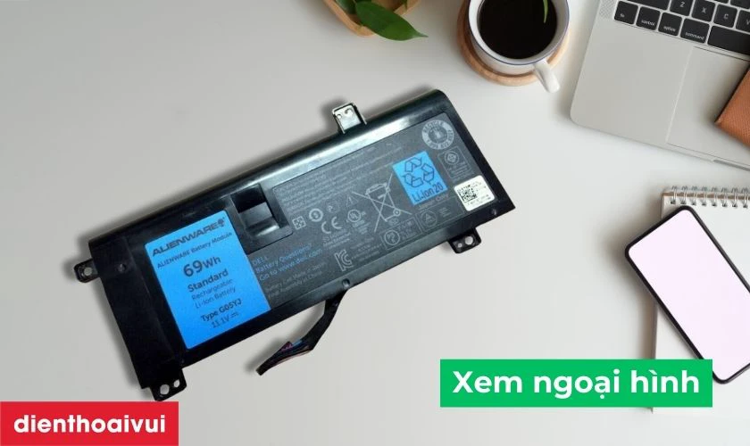 Pin laptop Dell Alienware 14 chính hãng luôn có tem nhãn rõ ràng