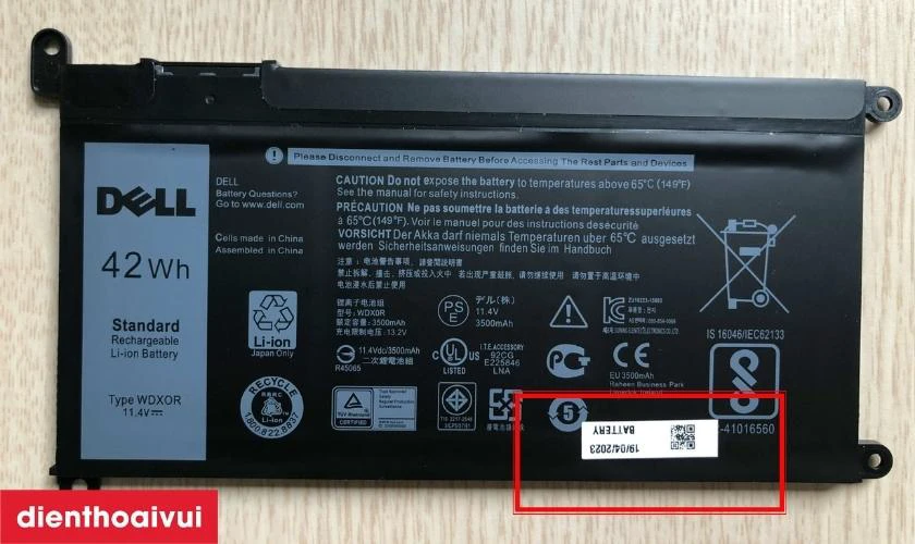 Kiểm tra theo số serial in tr&ecirc;n pin
