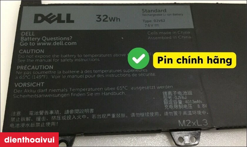 Pin ch&iacute;nh h&atilde;ng l&agrave; sự lựa chọn tốt nhất cho laptop DELL Inspiron 11 3168