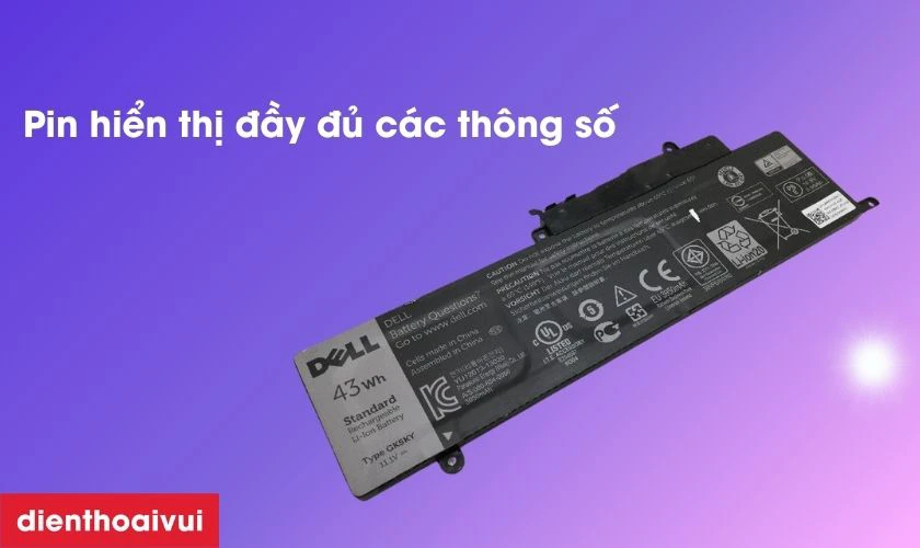 Cách kiểm tra pin laptop Dell Inspiron 13 7359 2-in-1 laptop chính hãng
