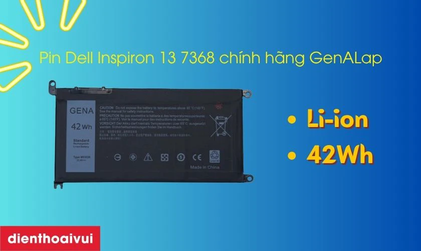 Pin laptop Dell Inspiron 13 7368 ch&iacute;nh h&atilde;ng GenALap