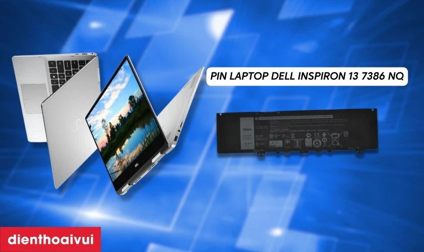 Pin ch&iacute;nh h&atilde;ng Dell Inspiron 13 7386 c&oacute; thiết kế tinh tế, logo sắc n&eacute;t