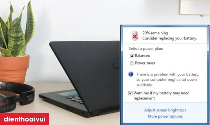 Dấu hiệu laptop Dell Inspiron 14 3459 NQ cần thay pin