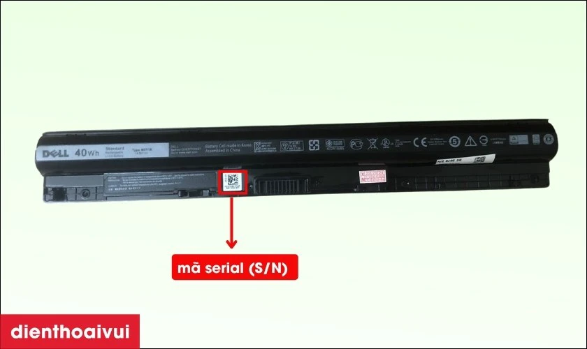 Kiểm tra theo số serial in tr&ecirc;n pin