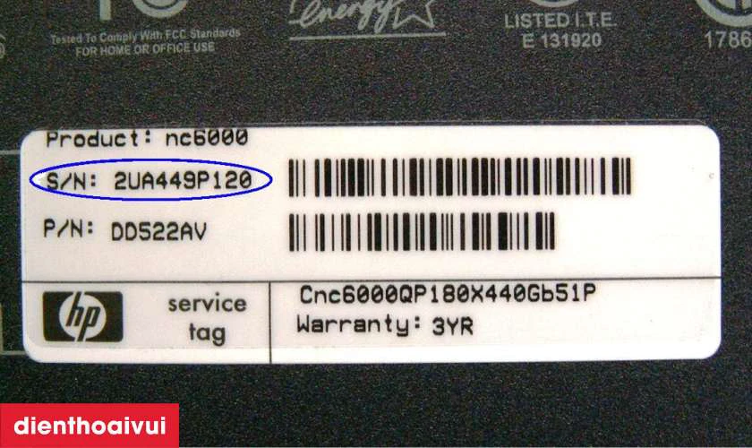 Kiểm tra theo số serial in tr&ecirc;n pin