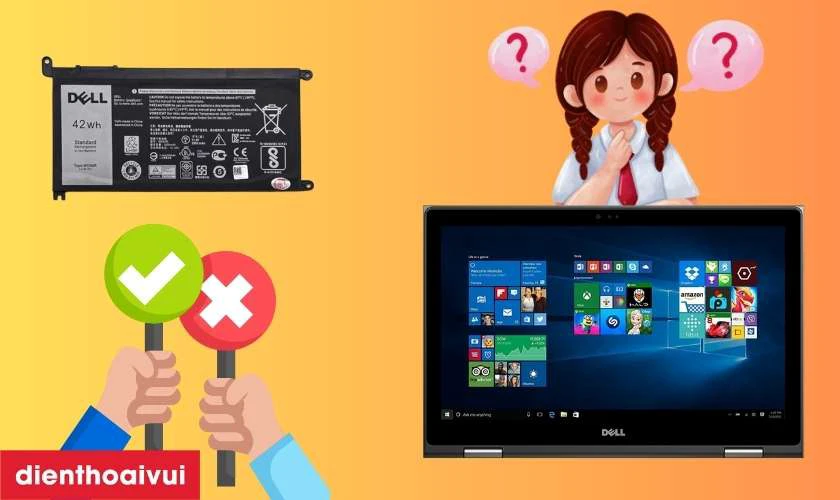 Lưu &yacute; khi thay pin laptop Dell Inspiron 15 5568 NQ