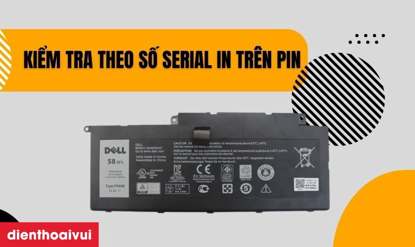 C&aacute;ch kiểm tra pin laptop Dell Inspiron 15 7537 ch&iacute;nh h&atilde;ng