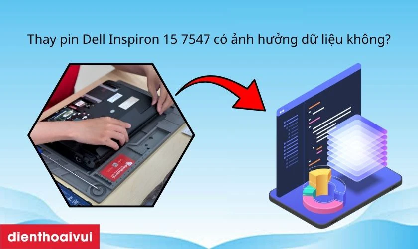 Thay pin Dell Inspiron 15 7547 c&oacute; ảnh hưởng dữ liệu kh&ocirc;ng?