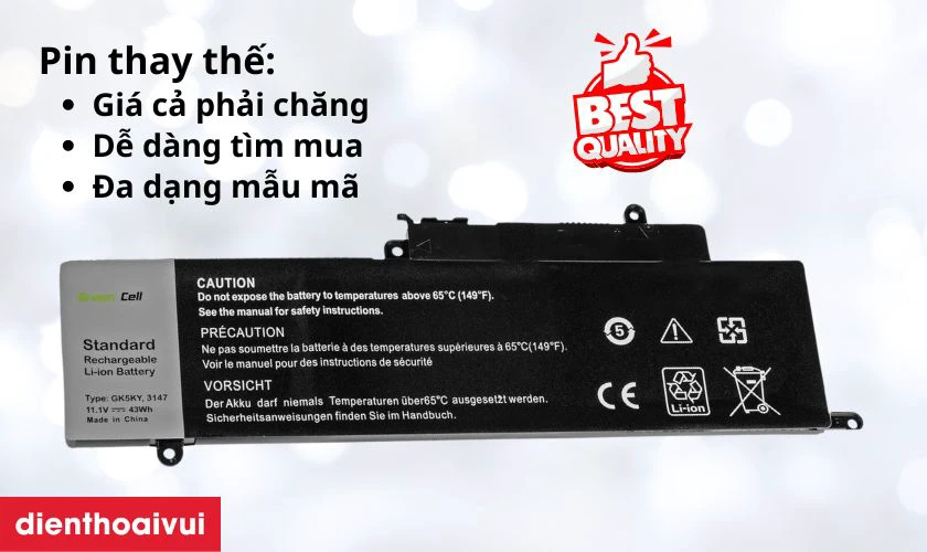 Pin thay thế cho laptop Dell Inspiron 15 7558 đa dạng về loại v&agrave; gi&aacute;