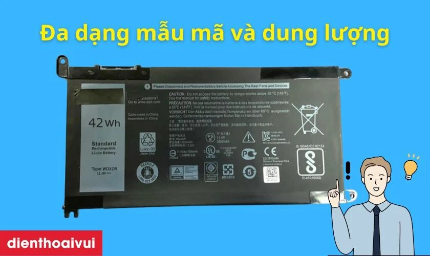 Pin thay thế cho laptop Dell Inspiron 15 7570 đa dạng về gi&aacute; v&agrave; loại