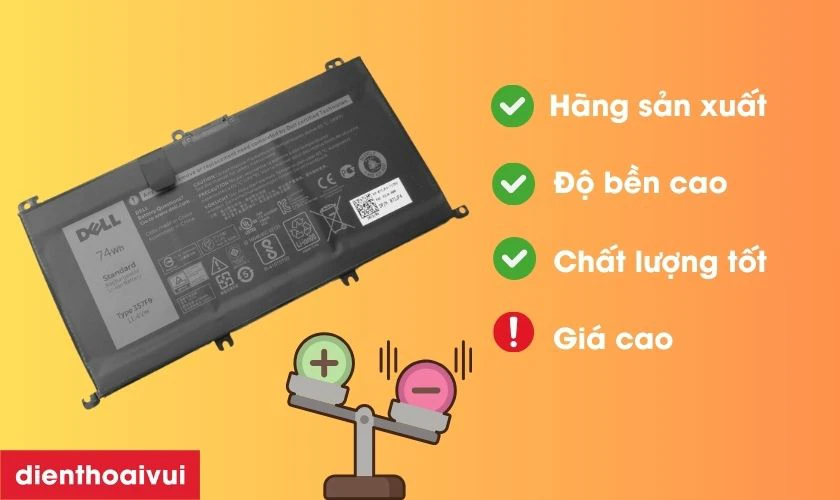 Ưu v&agrave; nhược điểm của pin ch&iacute;nh h&atilde;ng
