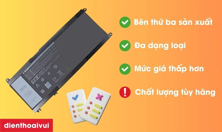 Ưu v&agrave; nhược điểm của pin thay thế cho laptop Dell Inspiron 15 7577