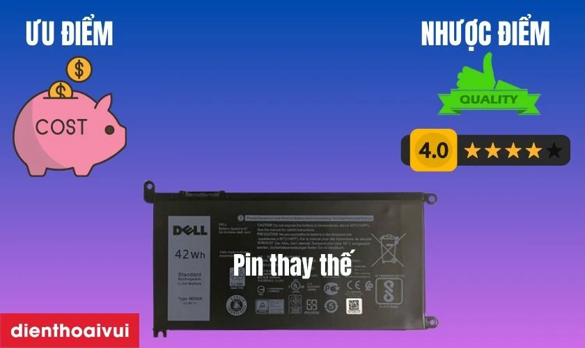 Ưu v&agrave; nhược điểm của loại pin ch&iacute;nh h&atilde;ng