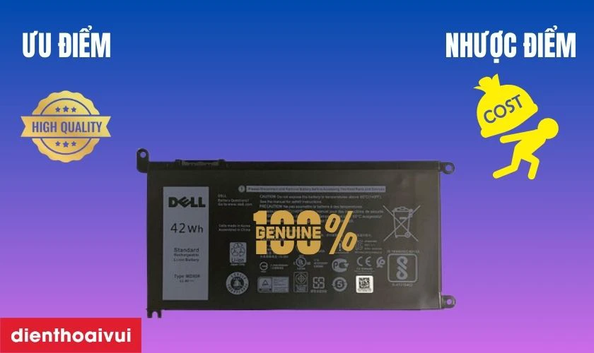 Ưu v&agrave; nhược điểm của d&ograve;ng pin thay thế cho laptop Dell Inspiron 15 7579