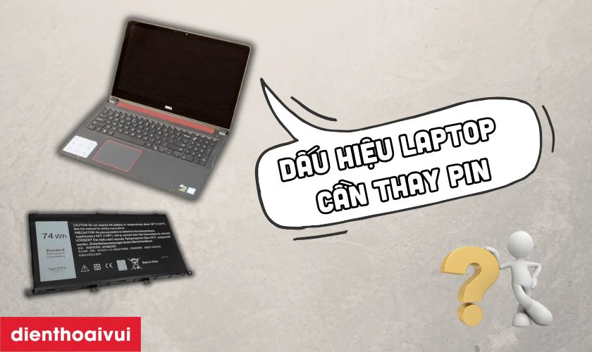 Dấu hiệu laptop Dell Inspiron 7559 cần thay pin