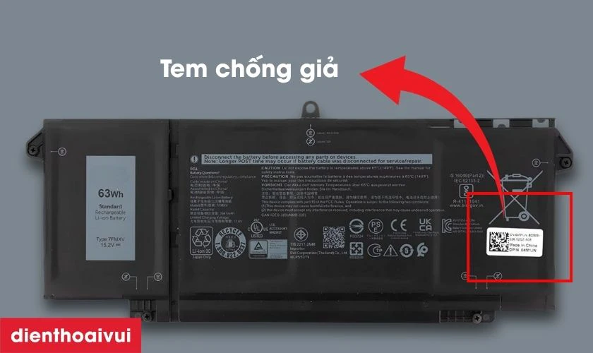 Khi mua pin, h&atilde;y ch&uacute; &yacute; kiểm tra c&aacute;c yếu tố như tem chống giả, m&atilde; QR
