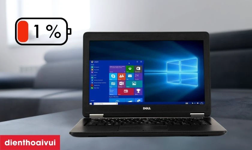 Dấu hiệu laptop Dell Latitude E7250 cần thay pin