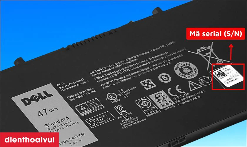 Check m&atilde; serial tr&ecirc;n website hỗ trợ của Dell