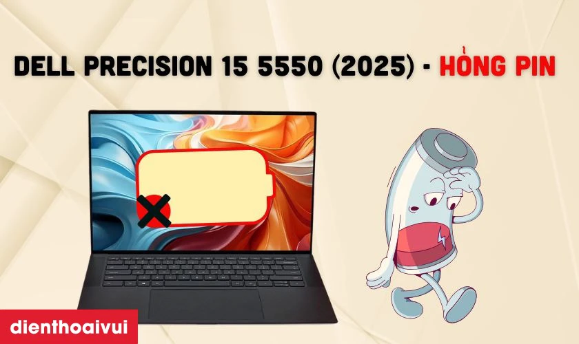 Dấu hiệu laptop Dell Precision 15 5550 cần thay pin