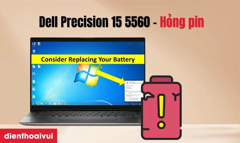 Dấu hiệu laptop Dell Precision 15 5560 cần thay pin