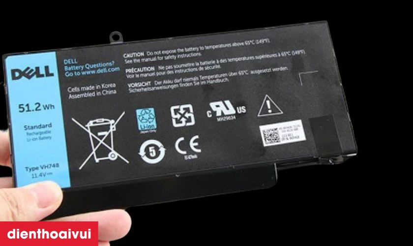 Pin ch&iacute;nh h&atilde;ng được sản xuất theo ti&ecirc;u chuẩn Dell