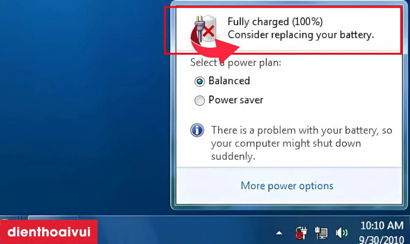 Cảnh b&aacute;o từ Windows
