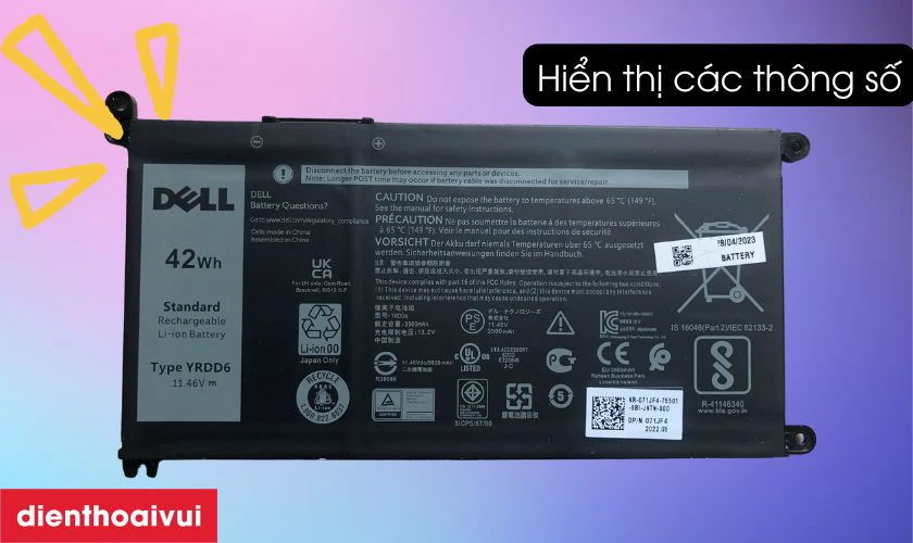 C&aacute;ch kiểm tra pin laptop Dell Vostro 14 3491 NQ ch&iacute;nh h&atilde;ng