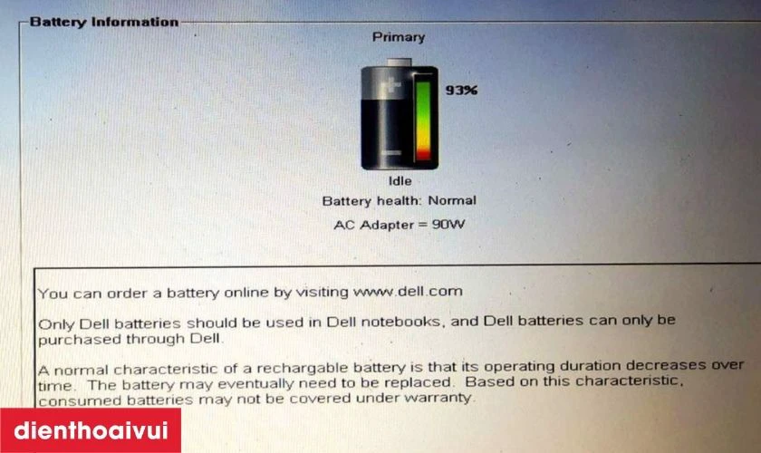 Cách kiểm tra pin laptop Dell Vostro 5581 chính hãng GenALap có bị chai không