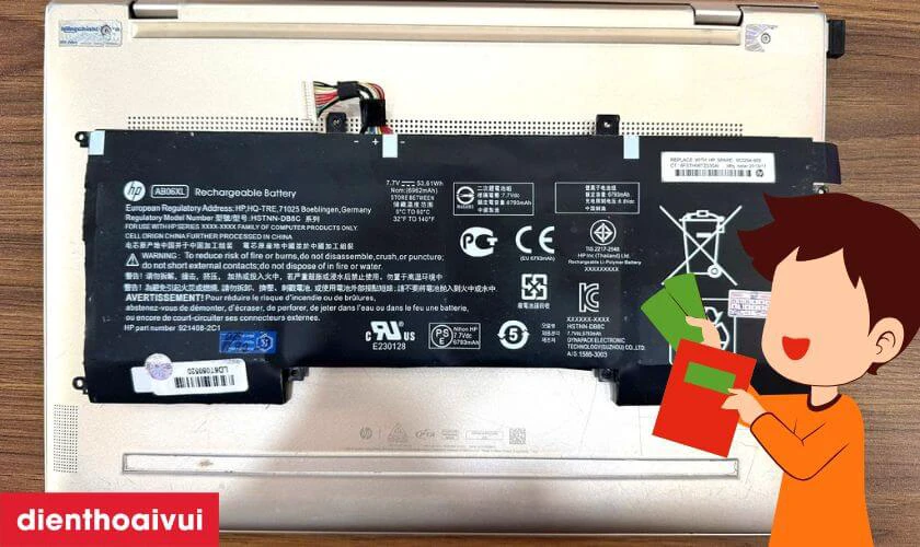 Gi&aacute; th&agrave;nh của pin laptop HP Envy 13 AD076TU