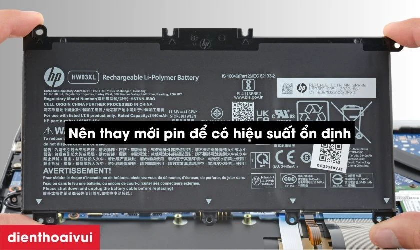 N&ecirc;n sửa hay thay pin laptop HP OMEN 15CE?