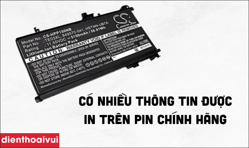 Lưu &yacute; khi thay pin laptop HP Pavilion 15BC