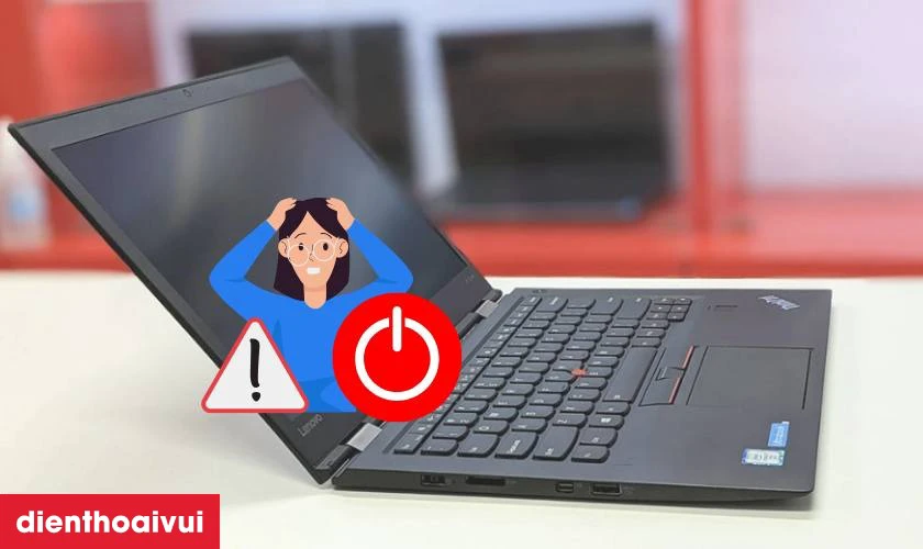 Laptop sập nguồn đột ngột d&ugrave; b&aacute;o c&ograve;n pin