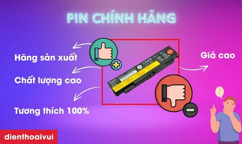 Ưu v&agrave; nhược điểm của pin ch&iacute;nh h&atilde;ng Lenovo
