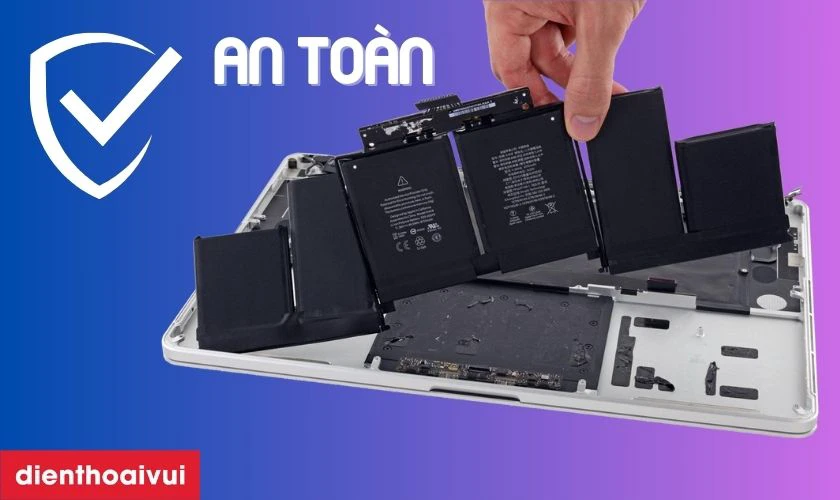 Pin chính hãng được sản xuất cho từng model máy, an toàn hơn