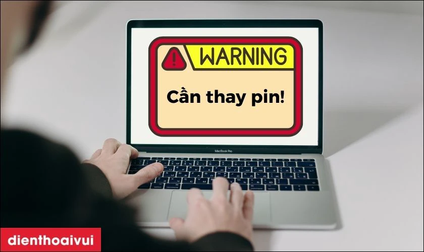 Nhận cảnh b&aacute;o thay pin từ hệ điều h&agrave;nh macOS