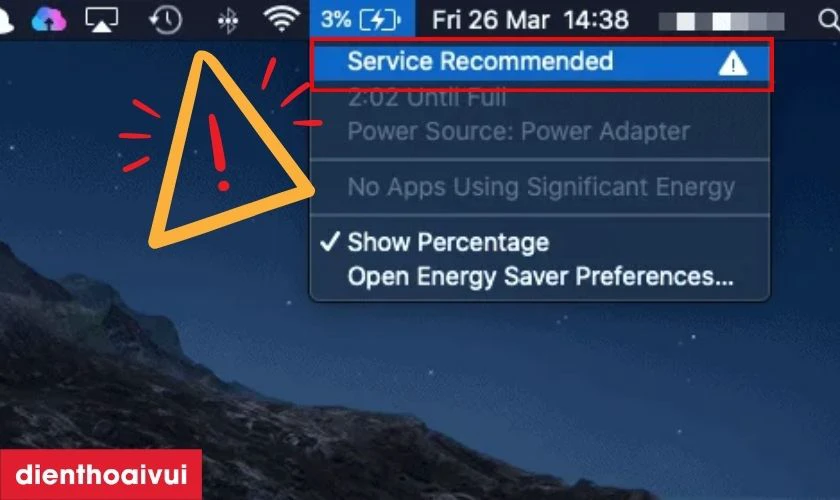 Pin MacBook b&aacute;o Service battery