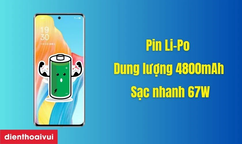 OPPO A1 Pro được trang bị vi&ecirc;n pin Li-Po 4800mAh