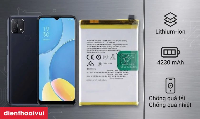 Đặc điểm của pin OPPO A15s