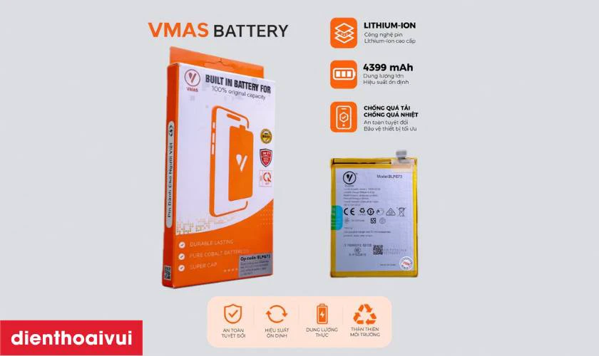 Pin Oppo A31 dung lượng cao Vmas có gì nổi bật?