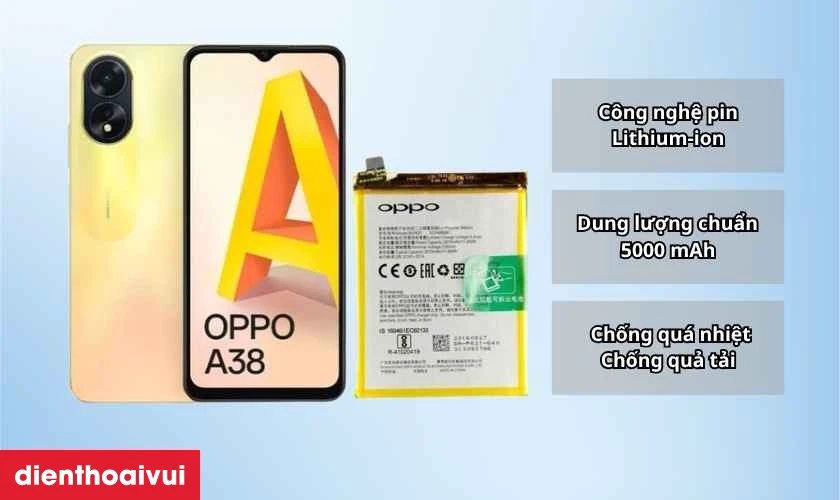 Giới thiệu thiệu pin thay cho OPPO A38