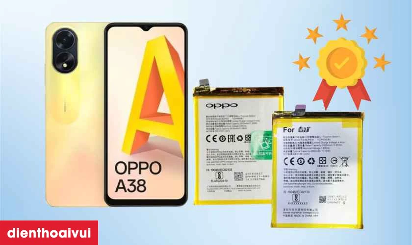 Dịch vụ thay pin thay pin OPPO A38 lấy liền tại Điện Thoại Vui