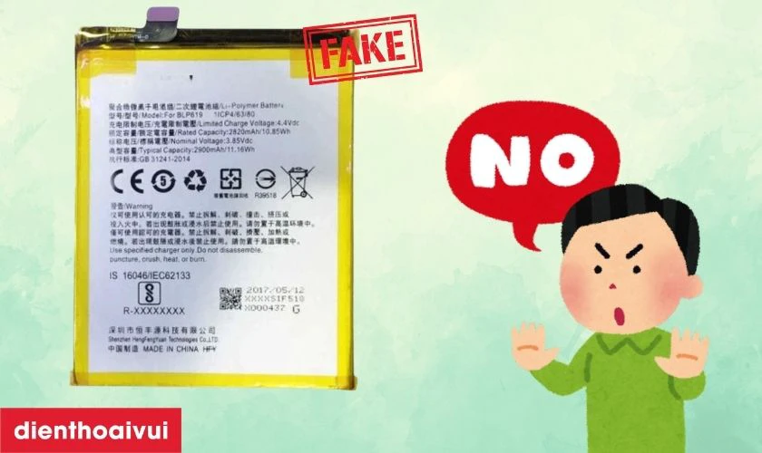 Thay pin bằng linh kiện k&eacute;m chất lượng