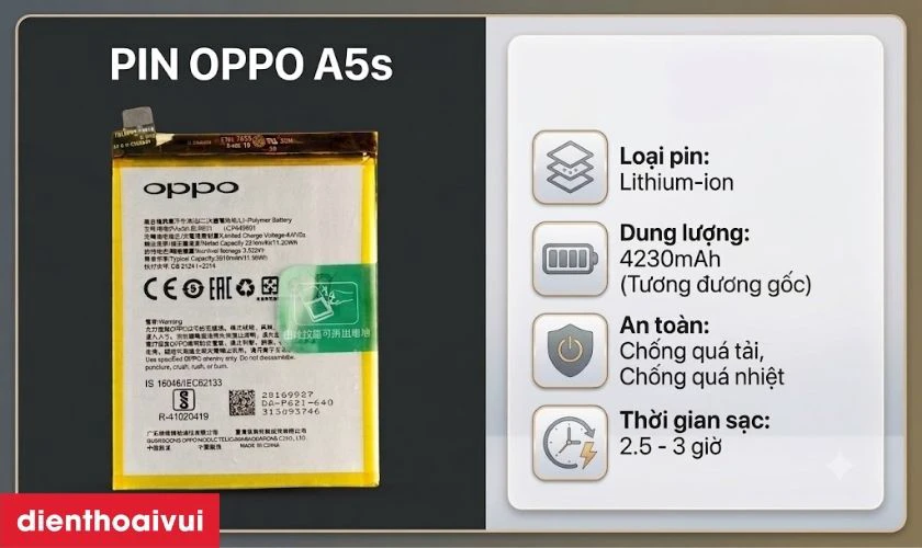 Những thông tin cần biết về thay pin OPPO A5s