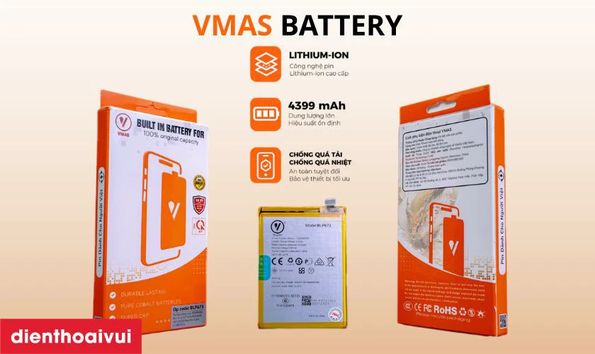Pin Oppo A5s dung lượng cao Vmas c&oacute; g&igrave; nổi bật?