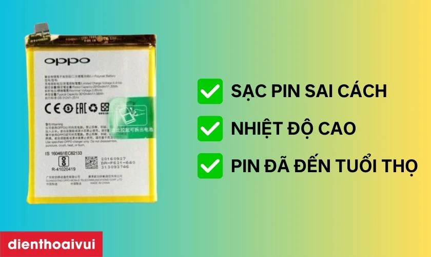 Sạc pin kh&ocirc;ng đ&uacute;ng c&aacute;ch g&acirc;y chai phồng