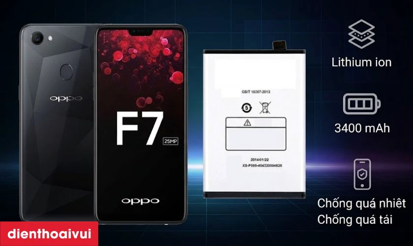 Th&ocirc;ng tin cơ bản về pin OPPO F7